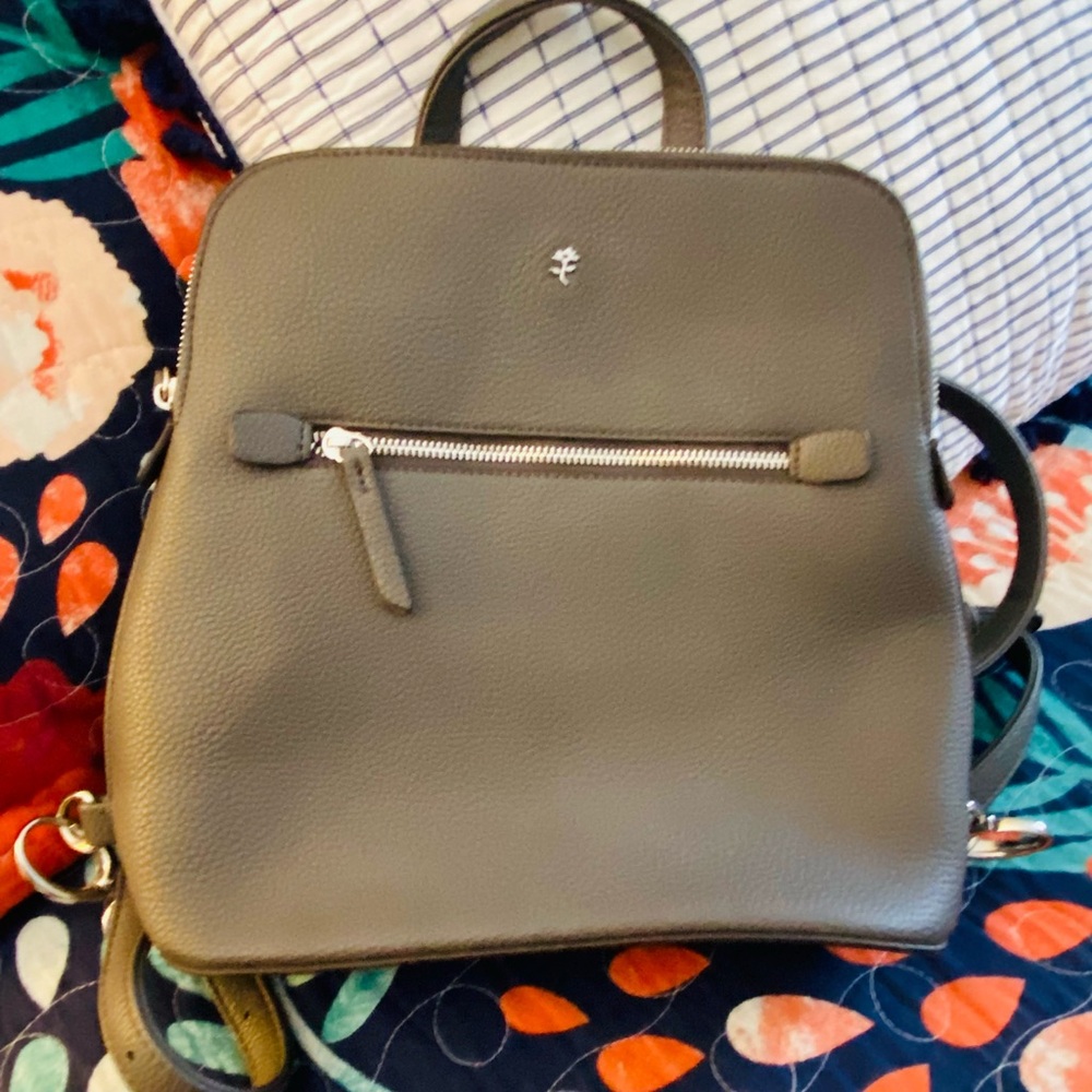 NWOT Jenna Kator Ash Black Faux Leather Backpack